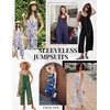 image:imageEkouaer Wide Leg Jumpsuits for Women Casual Overalls Sleeveless Vacation Outfits One Piece Boho Printed Romper with PocketFloral Teal