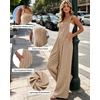 image:imageEkouaer Womens Casual Loose Overalls Jumpsuits Summer Outfits Wide Leg Pants Rompers with Pockets SXXLLight Khaki