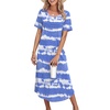 White Blue Striped