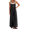 image:imageEkouaer Womens Casual Overalls Wide Leg Jumpsuits Loose Summer Rompers Baggy Jumpers with PocketsBlack