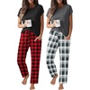 Red Plaid/Black White Plaid