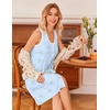 image:imageEkouaer Nightgowns for Women Button Down Sleep Shirts Tank Sleeveless Nightshirt Soft Sleepwear with PocketsBlue Daisy