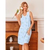 image:imageEkouaer Nightgowns for Women Button Down Sleep Shirts Tank Sleeveless Nightshirt Soft Sleepwear with PocketsBlue Daisy
