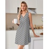 image:imageEkouaer Nightgowns for Women Cotton Night Gowns Tank Night Shirts Sleeveless Sleep Dress Button Sleep Shirts Henley SleepwearBlack Floral