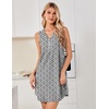 image:imageEkouaer Nightgowns for Women Cotton Night Gowns Tank Night Shirts Sleeveless Sleep Dress Button Sleep Shirts Henley SleepwearBlack Floral