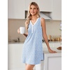 image:imageEkouaer Nightgowns for Women Cotton Night Gowns Tank Night Shirts Sleeveless Sleep Dress Button Sleep Shirts Henley SleepwearBlue Big Flower
