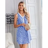 image:imageEkouaer Nightgowns for Women Cotton Night Gowns Tank Night Shirts Sleeveless Sleep Dress Button Sleep Shirts Henley SleepwearBlue Flowers