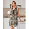 image:imageEkouaer Nightgowns for Women Cotton Night Gowns Tank Night Shirts Sleeveless Sleep Dress Button Sleep Shirts Henley SleepwearBrown Leopard Print