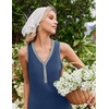 image:imageEkouaer Nightgowns for Women Cotton Night Gowns Tank Night Shirts Sleeveless Sleep Dress Button Sleep Shirts Henley SleepwearNavy