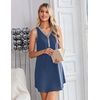 image:imageEkouaer Nightgowns for Women Cotton Night Gowns Tank Night Shirts Sleeveless Sleep Dress Button Sleep Shirts Henley SleepwearNavy
