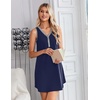 image:imageEkouaer Nightgowns for Women Cotton Night Gowns Tank Night Shirts Sleeveless Sleep Dress Button Sleep Shirts Henley SleepwearNavy Blue