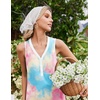 image:imageEkouaer Nightgowns for Women Cotton Night Gowns Tank Night Shirts Sleeveless Sleep Dress Button Sleep Shirts Henley SleepwearPink Tiedye