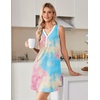 image:imageEkouaer Nightgowns for Women Cotton Night Gowns Tank Night Shirts Sleeveless Sleep Dress Button Sleep Shirts Henley SleepwearPink Tiedye