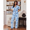 image:imageEkouaer Pajamas for Women Set Button Up Soft Pjs Short Sleeve 2 Piece Lounge Sets Comfy SleepwearBlue Bow Tie