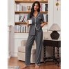 image:imageEkouaer Pajamas for Women Set Button Up Soft Pjs Short Sleeve 2 Piece Lounge Sets Comfy SleepwearDeep Grey