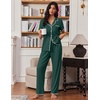 image:imageEkouaer Pajamas for Women Set Button Up Soft Pjs Short Sleeve 2 Piece Lounge Sets Comfy SleepwearGreen