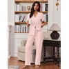 image:imageEkouaer Pajamas for Women Set Button Up Soft Pjs Short Sleeve 2 Piece Lounge Sets Comfy SleepwearPink