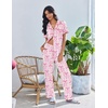 image:imageEkouaer Pajamas for Women Set Button Up Soft Pjs Short Sleeve 2 Piece Lounge Sets Comfy SleepwearPink Stripe  Bow