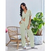 image:imageEkouaer Pajamas for Women Set Button Up Soft Pjs Short Sleeve 2 Piece Lounge Sets Comfy SleepwearSage Green