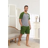 image:imageEkouaer Mens Pajamas Set Bamboo Viscose Short Sleeve Pjs Sets Soft Sleepwear Lightweight Loungewear with Pockets S3XLArmy Green Grey