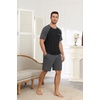 image:imageEkouaer Mens Pajamas Set Bamboo Viscose Short Sleeve Pjs Sets Soft Sleepwear Lightweight Loungewear with Pockets S3XLBlack Dark Grey