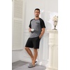 image:imageEkouaer Mens Pajamas Set Bamboo Viscose Short Sleeve Pjs Sets Soft Sleepwear Lightweight Loungewear with Pockets S3XLBlack Grey