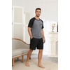 image:imageEkouaer Mens Pajamas Set Bamboo Viscose Short Sleeve Pjs Sets Soft Sleepwear Lightweight Loungewear with Pockets S3XLBlack Grey
