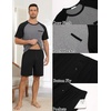 image:imageEkouaer Mens Pajamas Set Bamboo Viscose Short Sleeve Pjs Sets Soft Sleepwear Lightweight Loungewear with Pockets S3XLBlack Grey