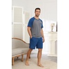 image:imageEkouaer Mens Pajamas Set Bamboo Viscose Short Sleeve Pjs Sets Soft Sleepwear Lightweight Loungewear with Pockets S3XLBlue Grey