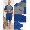 image:imageEkouaer Mens Pajamas Set Bamboo Viscose Short Sleeve Pjs Sets Soft Sleepwear Lightweight Loungewear with Pockets S3XLBlue Grey