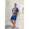 image:imageEkouaer Mens Pajamas Set Bamboo Viscose Short Sleeve Pjs Sets Soft Sleepwear Lightweight Loungewear with Pockets S3XLBlue Grey