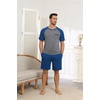image:imageEkouaer Mens Pajamas Set Bamboo Viscose Short Sleeve Pjs Sets Soft Sleepwear Lightweight Loungewear with Pockets S3XLBlue Grey