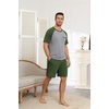 image:imageEkouaer Mens Pajamas Set Bamboo Viscose Short Sleeve Pjs Sets Soft Sleepwear Lightweight Loungewear with Pockets S3XLGreen Grey