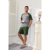 image:imageEkouaer Mens Pajamas Set Bamboo Viscose Short Sleeve Pjs Sets Soft Sleepwear Lightweight Loungewear with Pockets S3XLGreen Grey