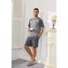 image:imageEkouaer Mens Pajamas Set Bamboo Viscose Short Sleeve Pjs Sets Soft Sleepwear Lightweight Loungewear with Pockets S3XLGrey