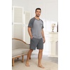 image:imageEkouaer Mens Pajamas Set Bamboo Viscose Short Sleeve Pjs Sets Soft Sleepwear Lightweight Loungewear with Pockets S3XLGrey
