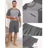 image:imageEkouaer Mens Pajamas Set Bamboo Viscose Short Sleeve Pjs Sets Soft Sleepwear Lightweight Loungewear with Pockets S3XLGrey