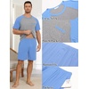 image:imageEkouaer Mens Pajamas Set Bamboo Viscose Short Sleeve Pjs Sets Soft Sleepwear Lightweight Loungewear with Pockets S3XLLight Blue Grey