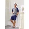 image:imageEkouaer Mens Pajamas Set Bamboo Viscose Short Sleeve Pjs Sets Soft Sleepwear Lightweight Loungewear with Pockets S3XLNavy Grey