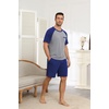 image:imageEkouaer Mens Pajamas Set Bamboo Viscose Short Sleeve Pjs Sets Soft Sleepwear Lightweight Loungewear with Pockets S3XLNavy Grey