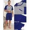 image:imageEkouaer Mens Pajamas Set Bamboo Viscose Short Sleeve Pjs Sets Soft Sleepwear Lightweight Loungewear with Pockets S3XLNavy Grey