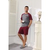 image:imageEkouaer Mens Pajamas Set Bamboo Viscose Short Sleeve Pjs Sets Soft Sleepwear Lightweight Loungewear with Pockets S3XLRed Grey