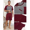image:imageEkouaer Mens Pajamas Set Bamboo Viscose Short Sleeve Pjs Sets Soft Sleepwear Lightweight Loungewear with Pockets S3XLRed Grey