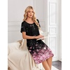 image:imageEkouaer Nightgowns for Women Short Sleeve House Dresses with Pockets Pleated Moo moos Floral Print Mumu DressCherry Blossoms