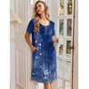 image:imageEkouaer Nightgowns for Women Short Sleeve House Dresses with Pockets Pleated Moo moos Floral Print Mumu DressEthnic Print Blue