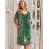 image:imageEkouaer Nightgowns for Women Short Sleeve House Dresses with Pockets Pleated Moo moos Floral Print Mumu DressFloral Green