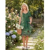 image:imageEkouaer Nightgowns for Women Short Sleeve House Dresses with Pockets Pleated Moo moos Floral Print Mumu DressFloral Green