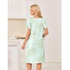 image:imageEkouaer Nightgowns for Women Short Sleeve House Dresses with Pockets Pleated Moo moos Floral Print Mumu DressFloral Light Green