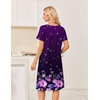 image:imageEkouaer Nightgowns for Women Short Sleeve House Dresses with Pockets Pleated Moo moos Floral Print Mumu DressPurple Flower
