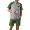 image:imageEkouaer Mens Pajamas Set Bamboo Viscose Short Sleeve Pjs Sets Soft Sleepwear Lightweight Loungewear with Pockets S3XLArmy Green Grey